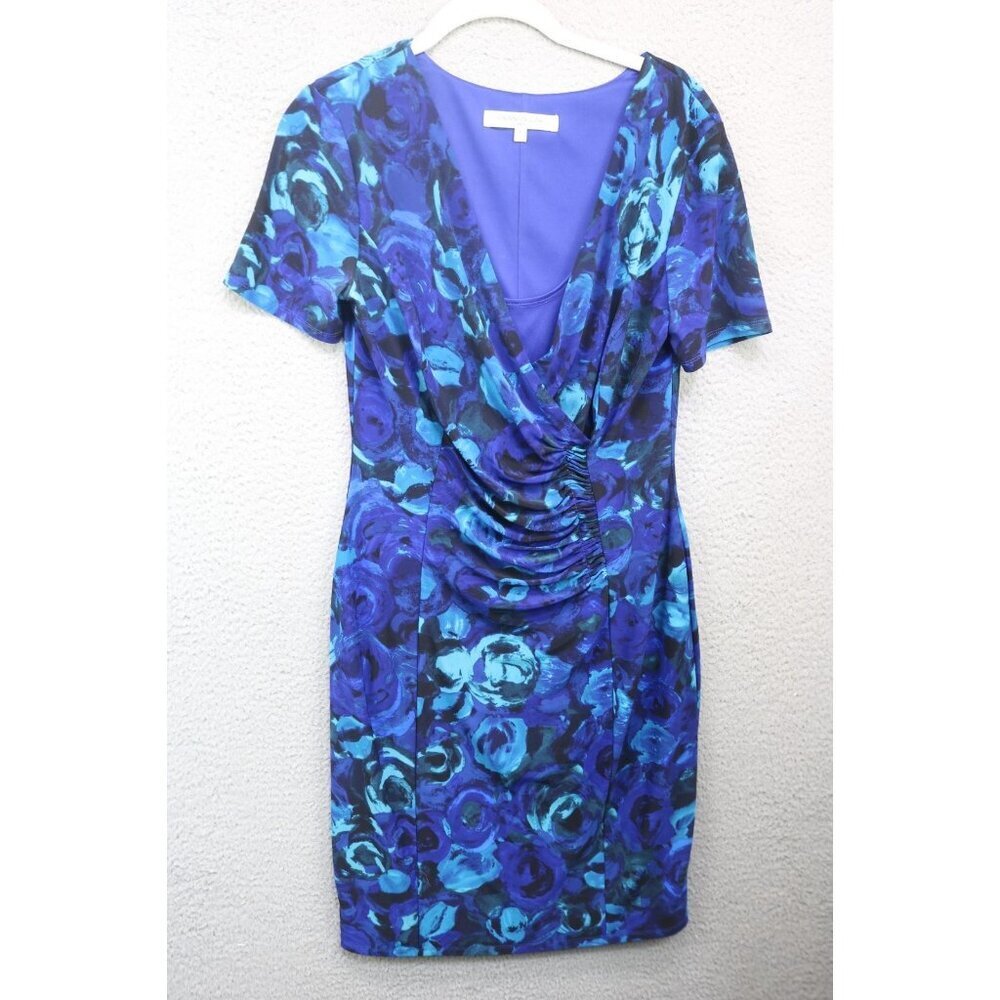 Evan Picone Wrap Floral Ruched Sheath Dress-Size 6-Whimsigoth